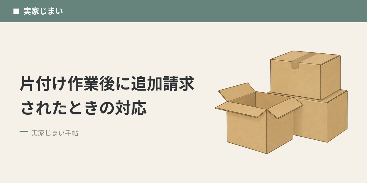片付け作業後に追加請求されたときの対応