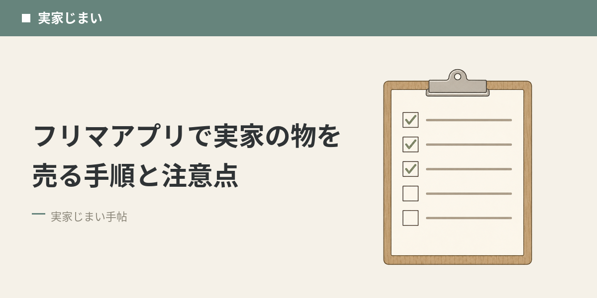 フリマアプリで実家の物を売る手順と注意点
