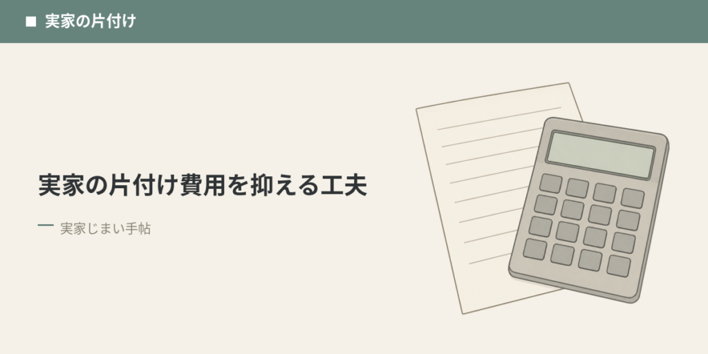 実家の片付け費用を抑える工夫